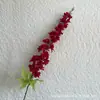 Flor roja de simulación diseño de auditorio de bodas paisajismo pared de fondo de flores artificiales decoración techo de flores camino de flores guía arreglo floral flor