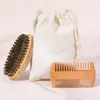 Set de Cuidado de Barba para Hombre Transfronterizo Completo con Cepillo para Barba de Cerdas Naturales de Jabalí y Peine de Doble Cara Set de Cuidado con Cepillo para Barba