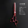 Set de Tijeras de Peluquería Acero Inoxidable Adelgazantes Sin Costura Tijeras Rectas de 6 Pulgadas y Tijeras Adelgazantes Rojas Tijeras Profesionales para el Cabello Fabricante
