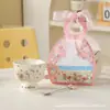 Caixa de Presente de Natal, Caneca de Aparência Sofisticada, Copo de Água de Cerâmica, Presente Criativo Fofo de Aniversário, Copo Alto para Bolo