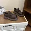 Zapatos de Cuero de Moda para Niños 2026 Primavera y Otoño Nueva Versión Coreana Estilo Retro Suela Suave Zapatos con Cordones para Niños Mayores
