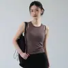 Alças Duplas nos Ombros, Bojo Integrado, Respirável, Malha de Ajuste ao Corpo com Patchwork, Colete Esportivo para Primavera e Verão