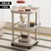 Mesa de Centro Dupla Camada Mini Móvel para Uso Lateral de Sofá, Mesa Pequena Minimalista, Prateleira Pequena de Armazenamento de Cabeceira para Quarto e Varanda