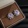 Pendientes de Zirconia Coloridos Pesados Brillantes Artesanales Estilo Retro Artístico Elegantes para Cena Pendientes Vintage de Alta Gama