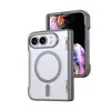 Adequado para iPhone Duo, Capa de Celular Magnética com Padrão Ondulado e Textura Fosca, Dobrável com Proteção do Eixo Central