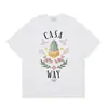 260g Casa Casablanca Manga Corta Versión Auténtica Ins Marca de Tendencia de Nicho Europeo y Americano Algodón Casual Camiseta High Street