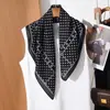 Bufanda Cuadrada de Espiga Simple y Elegante de 65 cm para Mujer, Bufanda de Seda de Lujo Ligero de Gama Alta, Bufanda Multifuncional para Viajes, Chal y Bufanda