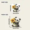 Nuevo Panda de Dibujos Animados Fun-M556 Sosteniendo un Girasol Decoración de Baño en Casa Pegatina de Pared Autoadhesiva Venta al por Mayor