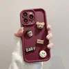 Oso Tridimensional iPhone16PRO Cáscara Suave tipo Esmeril Marco de Fotos de Bambú Alto Apple 14PRO Funda Protectora Integral