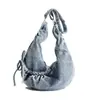Yue Zi 2026 Outono Inicial Nova Bolsa Transversal de Grande Capacidade Bolsa de Tecido Jeans Tendência Europeia e Americana Bolsa de Ombro Moda Bolsa de Mão Feminina