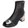 Sandalias Dulces 2024 para Mujer Malla Hueca Suela Plana Botas para Mujer Punta Redonda Tacón Grueso Botas Martin Fabricante Venta al por Mayor Estilo Transpirable