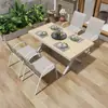 Mesa y silla de exterior madera plástica juego de tres o cinco piezas patio anticorrosión impermeable Protección Solar combinación Ocio exterior balcón jardín