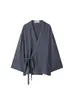 Ropa Popular para Mujer de Aliexpress Transfronteriza Ropa para Mujer de Comercio Exterior al por Mayor Chaqueta Nueva Estilo Kimono con Cinturón