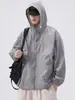 Cortavientos Protector Solar Fresco de Verano para Hombres y Mujeres, Ligero, Transpirable, con Capucha, Informal, Secado Rápido, Traje Protector Solar de Seda de Hielo