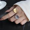 Anillo de Cangrejo Nuevo Creativo de Hip Hop a la Moda Elegante Dorado para Mujer con Apertura Ajustable Joyería Simple Versátil