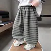 Q105 Pantalones de Linterna de Otoño para Niños Nuevo Bebé Rayados Casuales Sueltos Pantalones Harem Pantalones Deportivos Elegantes para Niños