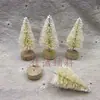 Árbol de Navidad Mini Transfronterizo Seda de Sisal Azul-Verde Árbol de Navidad Pequeño Adornos de Escritorio Torre de Nieve Pino 3-23cm