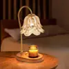 Lámpara de Aromaterapia de Lirio del Valle, Lámpara para Derretir Cera, Lámpara de Mesita de Noche Retro Francesa para Dormitorio, Luz Ambiental Decorativa para el Hogar, Lámpara de Mesa con Fragancia sin Llama