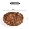 Cesta de picnic de ocio para exteriores de imitación ratán, plato de frutas, cesta con compartimentos para snacks, cesta para frutos secos, cesta para almacenamiento de snacks para sala de estar