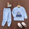Novo conjunto de pijamas infantis 100% algodão, roupas de outono para meninos e meninas, conjunto de roupas de casa infantis, disponível para dropshipping