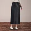 Falda moderna y versátil de piel sintética para mujer, nueva colección otoño 2026, de cintura alta, adelgazante, larga con abertura, ajustada al cuerpo