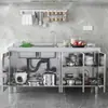 Armários de Cozinha de Aço Inoxidável 304 com Fogão Integrado para Uso Doméstico, Armários de Armazenamento para Cozinha Rural para Pequenas Residências