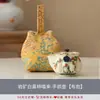 Minhwa Shishi Meow Tetera Cerámica Portátil para Mano Exterior Portátil Una Olla Dos Tazas Tetera de Gama Alta Juego de Té Regalo Venta al por Mayor
