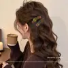 Pinza para el pelo de flor de felpa estilo coreano para mujer Otoño Invierno Color café Estampado de leopardo Pinza para el pelo Moda retro Pinza lateral para el flequillo Accesorios para el cabello