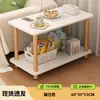 Mesita de Noche para Uso Doméstico en el Dormitorio, con un Toque de Lujo Ligero y de Alta Gama, Gabinete Estrecho con Almacenamiento, Adecuado para Apartamentos de Alquiler, Mesita de Noche de Doble Capa, Mesa Lateral para Sofá
