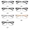 99034 Gafas con Montura Estilo Ceja, Gafas de Media Montura para Hombre, Montura Retro Negras Anchas de Cara Extra Grande, Gafas para Cara Grande