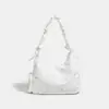 Bolsa de Ombro Estilo Novo para Estudantes, Aparência Sofisticada e Fofa, Mochila de Grande Capacidade, Bolsa Casual com Cordão de Estrela na Cor Creme