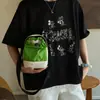 Bolsa Transversal Ombro Estilo Igual para Homens e Mulheres Bolsa Pequena Casual Nova Tendência 2025 Bolsa Ombro Estilo Balde Bolsa Esportiva com Cordão