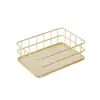 Cesta de Armazenamento Simples de Ferro Transfronteiriça Organização de Mesa de Dormitório Cesta de Lanches Cesta de Armazenamento Caixa de Utilidades Caixa de Armazenamento de Cosméticos