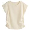 Camiseta de Manga Corta para Mujer, Nuevo Estilo Verano 2026, Top Rosa Chic Delgado de Manga Corta con Cuello Redondo y Hombros Normales