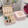 Joyero con letras creativas, portátil, estilo ins, para viajes, anillos, pendientes, collares, pendientes, caja de almacenamiento de joyas para las orejas