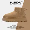 Botas de Neve de Inverno com Solado Grosso Universal para Mulheres Xf2411 Novos Sapatos de Algodão Espessados de Veludo Sapatos de Algodão Quentes para Exterior para Mulheres