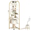 Mueble de esquina, Librero para el hogar, Estante de exhibición abierto para pared, Estantería simple, Mueble de esquina, Estante decorativo para sala de estar, Estante de almacenamiento multicapa