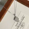 Colar Feminino de Prata de Lei S925 com Calcedônia Branca Gelo de Alta Qualidade, Luxo Leve de Nicho, Corrente para Clavícula Geométrica Redonda com Zircônia Brilhante