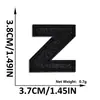 Parches Qiansheng en stock con letras y números en inglés de lentejuelas negras con adhesivo termofusible para decoración de ropa y bolsos