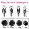 Conjunto de 8 peças de cortador de plugue de madeira de aço carbono / broca de plugue de madeira / broca para carpintaria / tipo garra Cortador de plugue de madeira de aço carbono broca de espiga de madeira redonda