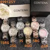 Reloj de Acero Inoxidable con Tres Ojos y Seis Pines Incrustado con Diamantes de Aspecto Elevado, Estilo Niche, Resistente al Agua, Moda, Reloj de Cuarzo con Correa de Acero, Entrega Transfronteriza de Relojes de Guangzhou