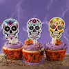 Decoración de Fiesta Transfronteriza del Día de Muertos Adornos para Pastel Calavera Mexicana Inserts para Pastel Decoraciones de Mesa de Postres