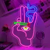 Luz de Neon em Formato de Gesto Legal Placa Iluminada de Parede para Bar, Sala de Jogos, Quarto de Menino, Luz Decorativa de Ambiente