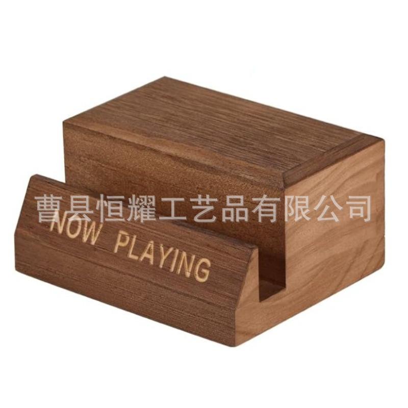 木质黑胶唱片收纳架 桌面摆台式黑胶唱片展示架 可定制展示底座