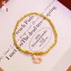 Pulsera de Cuentas Deslumbrantes Chapada en Oro de Latón de Alta Calidad para el Año del Zodiaco Caballo, Pulsera Elástica, Lujo Ligero, Simple y Versátil