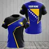 Patrón del Emblema Nacional Bosnio Impresión 3D Transfronterizo Nuevo Camiseta Casual de Manga Corta para Hombre Venta Directa de Fábrica Suministro