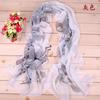 Bufanda larga de gasa estampada para mujer, estilo tinta, moda nueva, venta al por mayor, primavera y verano, fábrica de Yiwu, bufanda pequeña