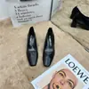 Zapatos de Mujer de Cuero Genuino de Tacón Medio, Nuevo Estilo Otoño 2025, Punta Cuadrada, Tacón Grueso, Color Sólido, Versátiles Zapatos de Abuela de Cuero Suave de Tacón Alto