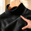Roupa Masculina De Rong Camiseta de Manga Longa Outono/Inverno Gola Meia-Alta Escovada Camada Base Estilo Coreano Quente Justa Roupas de Outono Tendência