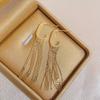 Ouro longo borla pegar Huan temperamento rosto grande adequado brincos de nicho design high-end all-match brincos moda feminina